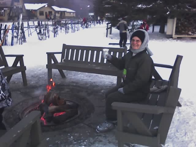 Connie at Apre-Ski Bonfire