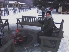 Connie at Apre-Ski Bonfire