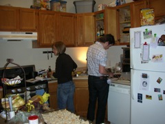 The couple that cooks together...